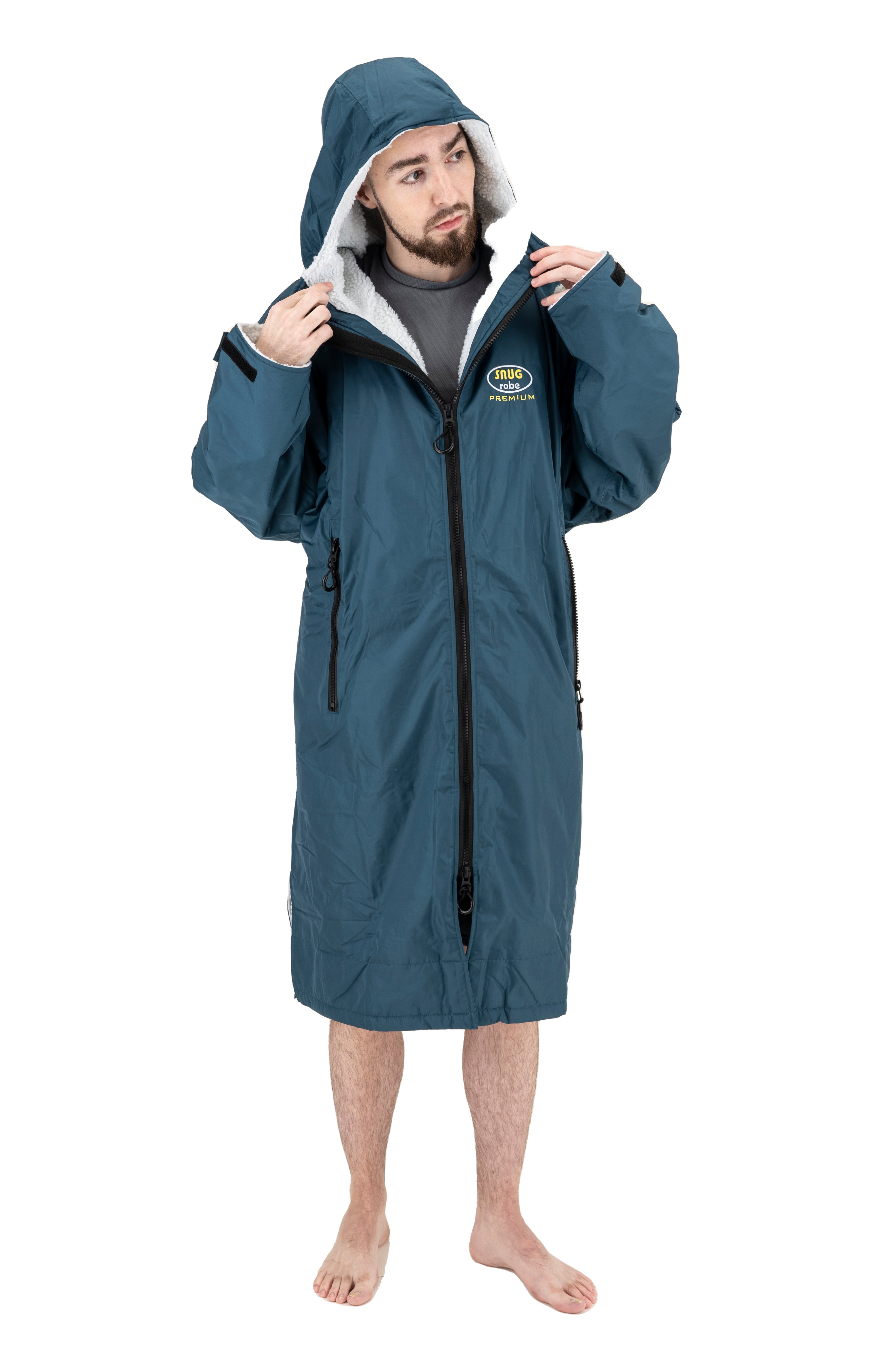 Men Pool Robe Mens Premium Waterproof Changing Dry Cosy Robe for Surfing Swimming Ou ...